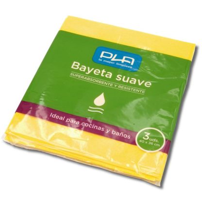 Pack 3 bayetas amarillas suaves 40 x 36